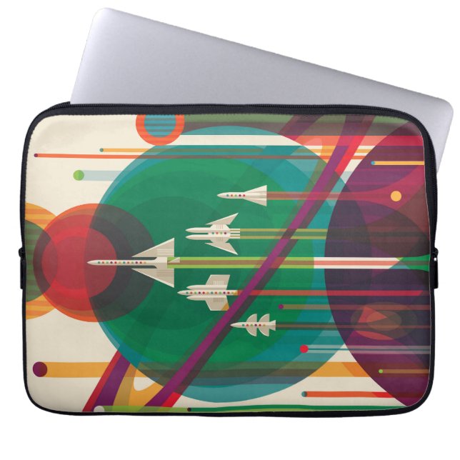 Retro Space Travel Poster- Solar System Grand Tour Laptop Sleeve (Front)