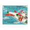 Retro Spaceship Santa Christmas Postcard