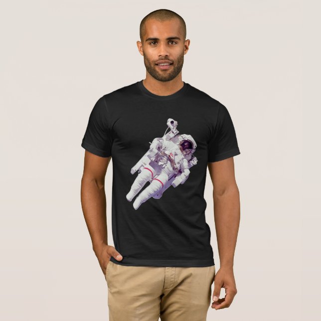 Retro Spacewalker: Astronaut Floating T-Shirt (Front Full)