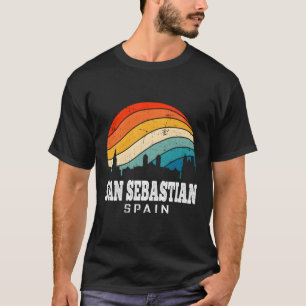 Retro Spain Skyline Vintage City Sunset San Sebast T-Shirt
