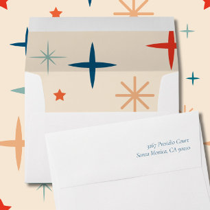 Retro Sparkle Colourful Custom Return Address Envelope