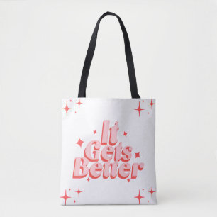 Retro Sparkle Typography Tote  Bag