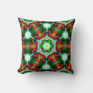 ~ Retro Sparkly Christmas Fractals ~ Cushion