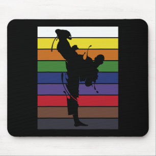 Retro Sparring Athlete Martial Arts Black Belt Kar Mouse Pad