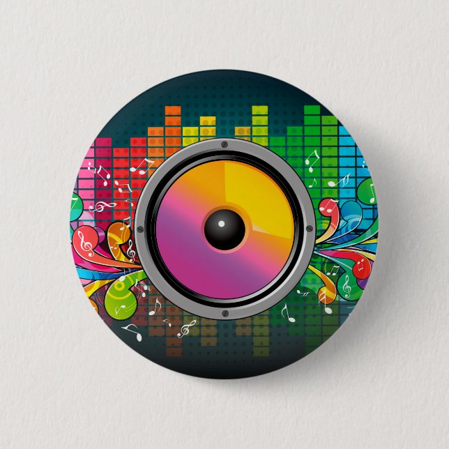 Retro Speaker 6 Cm Round Badge (Front)