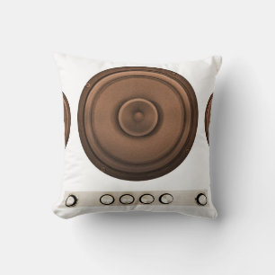 Retro speakers: brown, isolated white. cushion