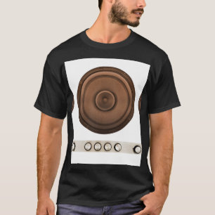 Retro speakers: brown, isolated white. T-Shirt