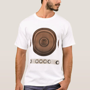 Retro speakers: brown, isolated white. T-Shirt