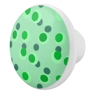 Retro spearmint dream mid-century circles ceramic knob