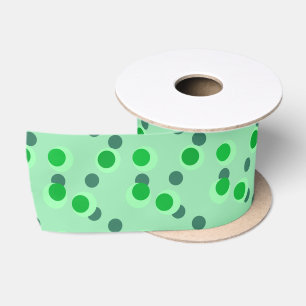 Retro spearmint dream mid-century circles satin ribbon