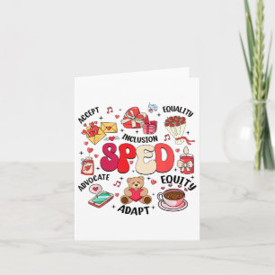 Retro Special Education Sped Teacher Valentine's D Card