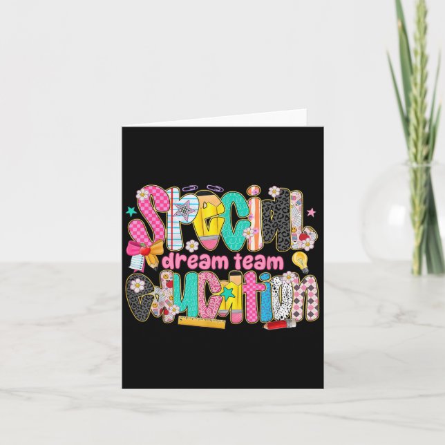 Retro Special Education Squad Dream Team Sped Teac Card (Front)