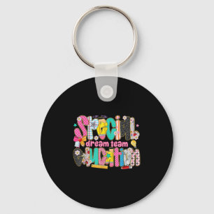 Retro Special Education Squad Dream Team Sped Teac Key Ring