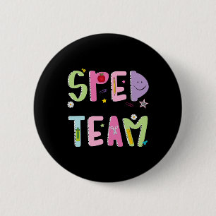 Retro Special Education Squad Groovy Dream Team Sp 6 Cm Round Badge