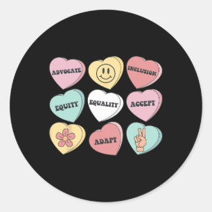 Retro Sped Teacher Advocate Equity Adapt Conversat Classic Round Sticker