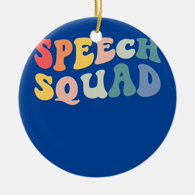 Retro Speech Squad Speech Therapy Speech Ceramic Ornament (Front)