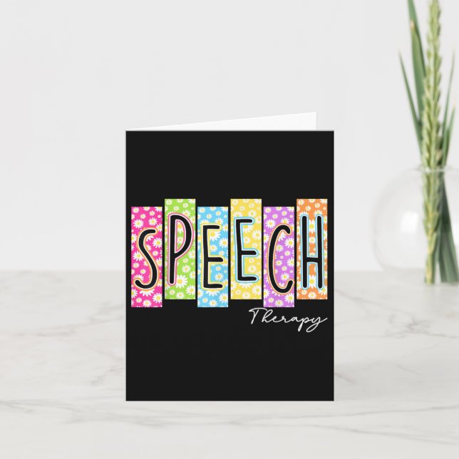 Retro Speech Therapy Back To School Colourful Grap Card (Front)