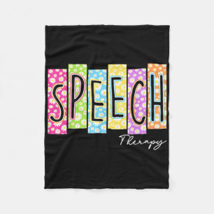 Retro Speech Therapy Back To School Colourful Grap Fleece Blanket
