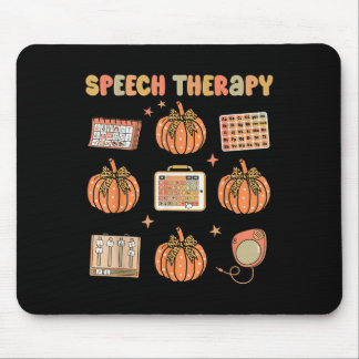Retro Speech Therapy Slp Fall Pumpkin Speech Thera Mouse Pad