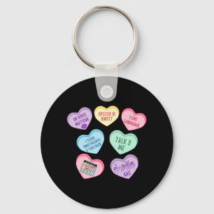 Retro Speech Therapy Slp Hearts Candy Valentine's  Key Ring