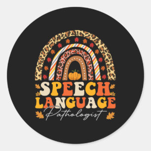 Retro Speech Therapy Speech Language Pathologist F Classic Round Sticker
