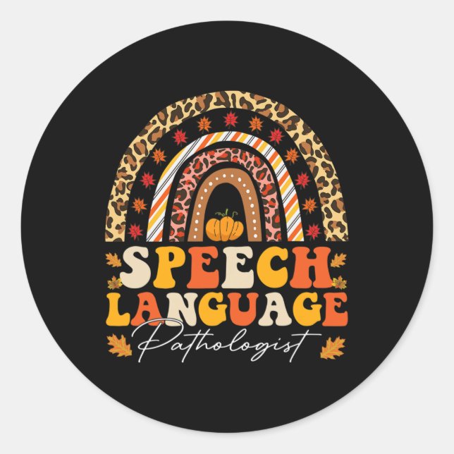 Retro Speech Therapy Speech Language Pathologist F Classic Round Sticker (Front)