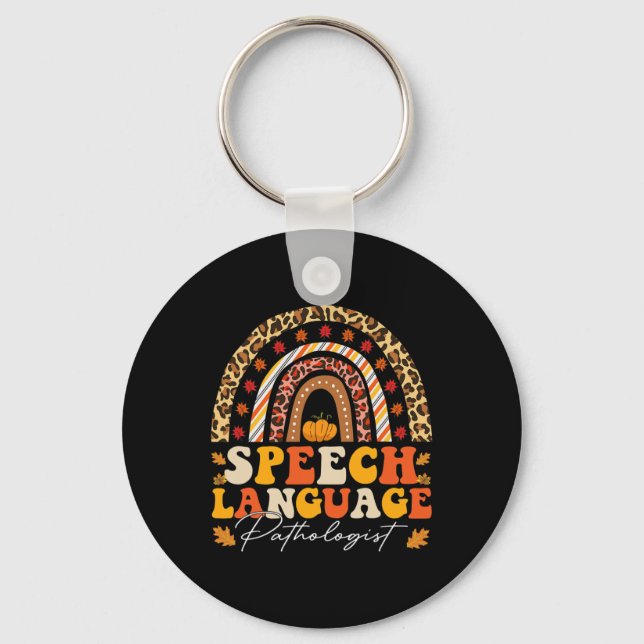 Retro Speech Therapy Speech Language Pathologist F Key Ring (Front)