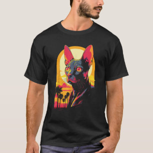 Retro Sphynx Cat Lover Owner Vintage Sphynx Cat Su T-Shirt
