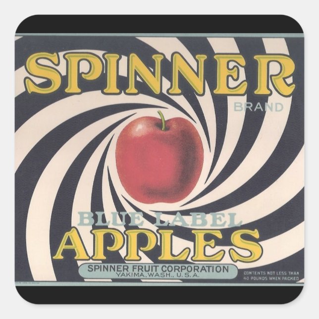 Retro Spinner apple brand stickers (Front)