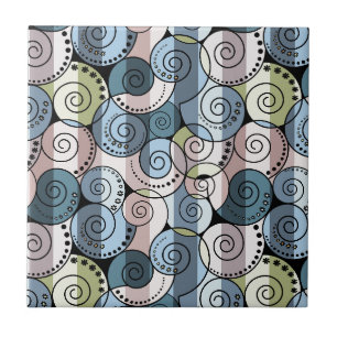 Retro, spiral ceramic tile