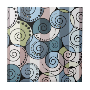 Retro, spiral ceramic tile
