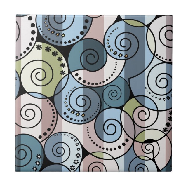 Retro, spiral ceramic tile (Front)
