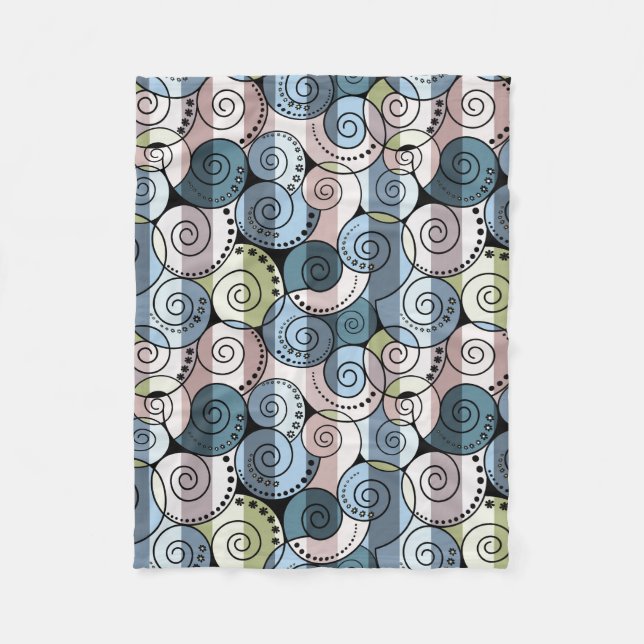 Retro, spiral fleece blanket (Front)