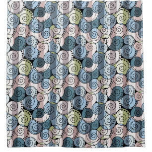 Retro, spiral shower curtain