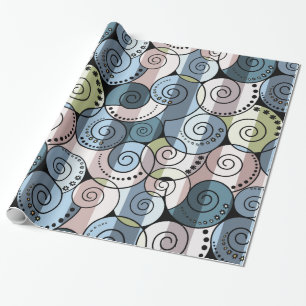Retro, spiral wrapping paper