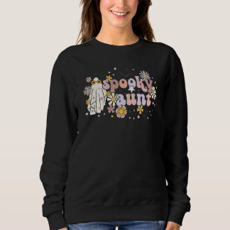 Retro Spooky Aunt  Family Halloween Matching Sweatshirt