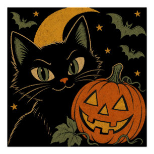 Retro Spooky Autumn Poster