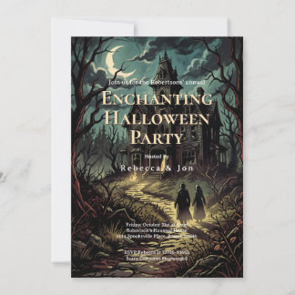 Retro Spooky Chic Enchanting Halloween Party Invitation