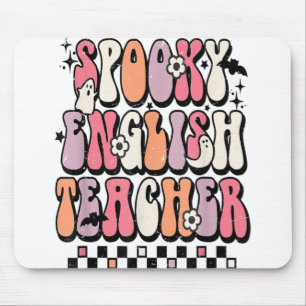 Retro Spooky English Teacher Funny Grammar Teacher Mouse Pad
