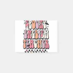Retro Spooky English Teacher Funny Grammar Teacher Post-it Notes