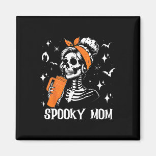 Retro Spooky Mum Halloween Costume Women Spooky Ma Magnet