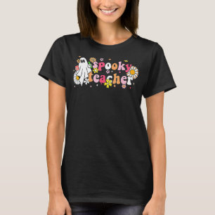 Retro Spooky Music Teacher Floral Ghost School Hal T-Shirt