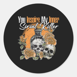Retro Spooky Season - You Inspire My Inner Serial Classic Round Sticker