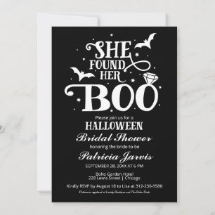 Retro Spooky She Found Her Boo Bridal Shower Invitation