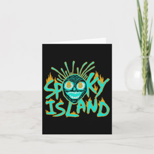 Retro Spooky Skull Funny Halloween 2 Sided  Card
