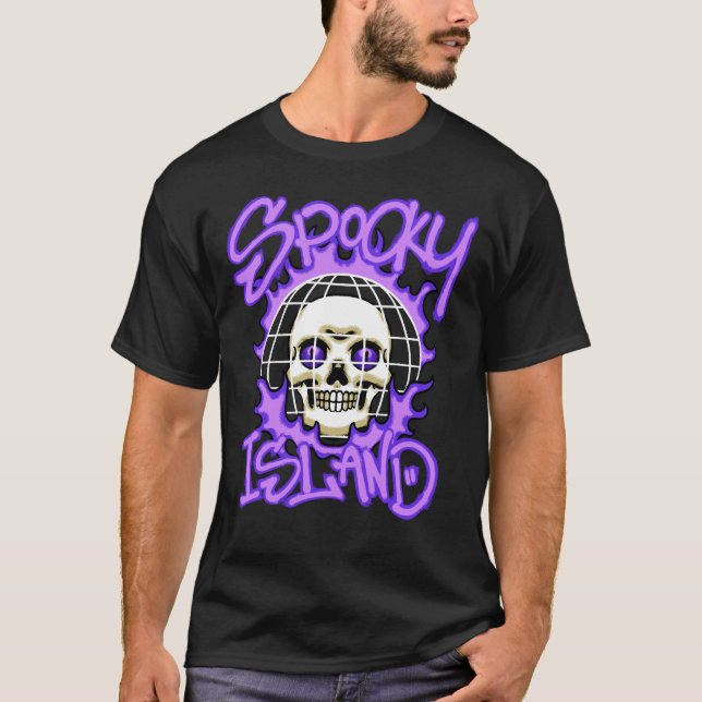 Retro Spooky Skull streetwear T-Shirt (Front)