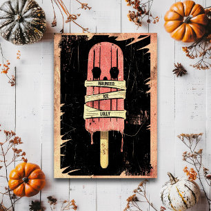 Retro Spooky Summer Goth Haunted Ice Lolly Postcard