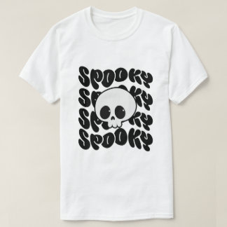 Retro Spooky T-shirt with Kawaii skull