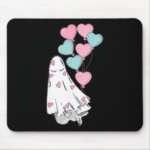 Retro Spooky Valentine Ghost Couple Valentines Day Mouse Pad