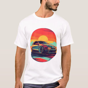 🏎️ Retro Sports Car Sunset Drive Style Art T-Shirt